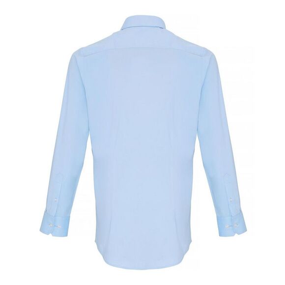 Premier Unisex Adult Poplin Stretch Long-Sleeved Shirt / Pale Blue - Picture 2 of 3